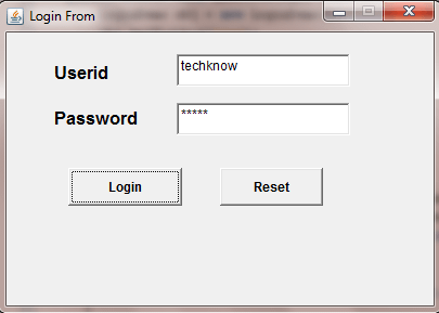 Login Form Example