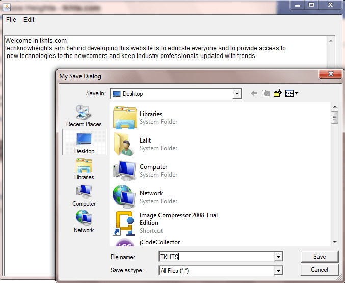 Notepad Example