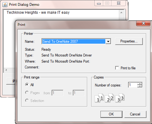 AWT Print Dialog