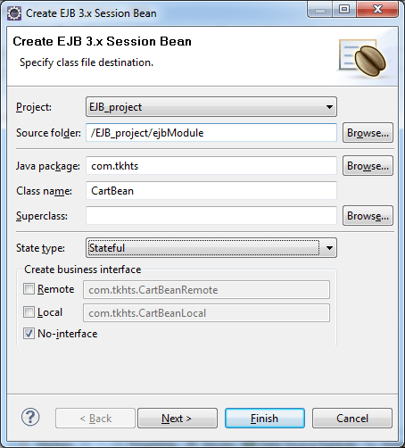 EJB Add Session Bean
