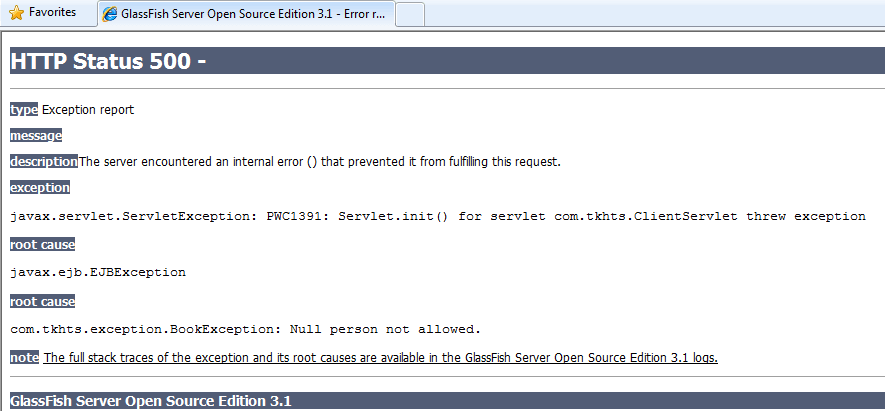 EJB Exception