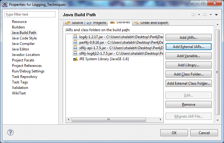 Adding perf4j and slf4j jar