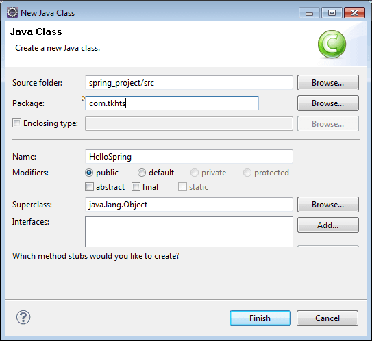 Adding Spring Class