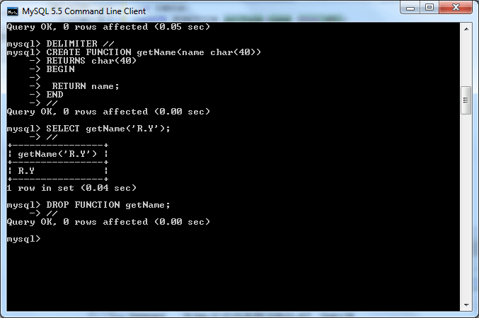 Simple mysql functions