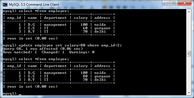 mysql update