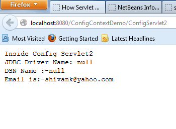 Servlet Confin and context