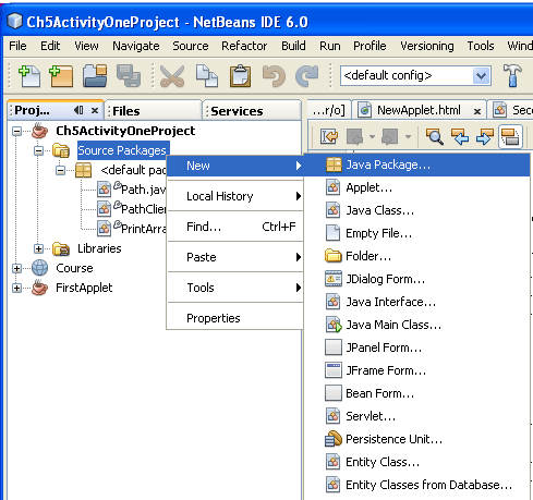 Servlet in Netbeans package name