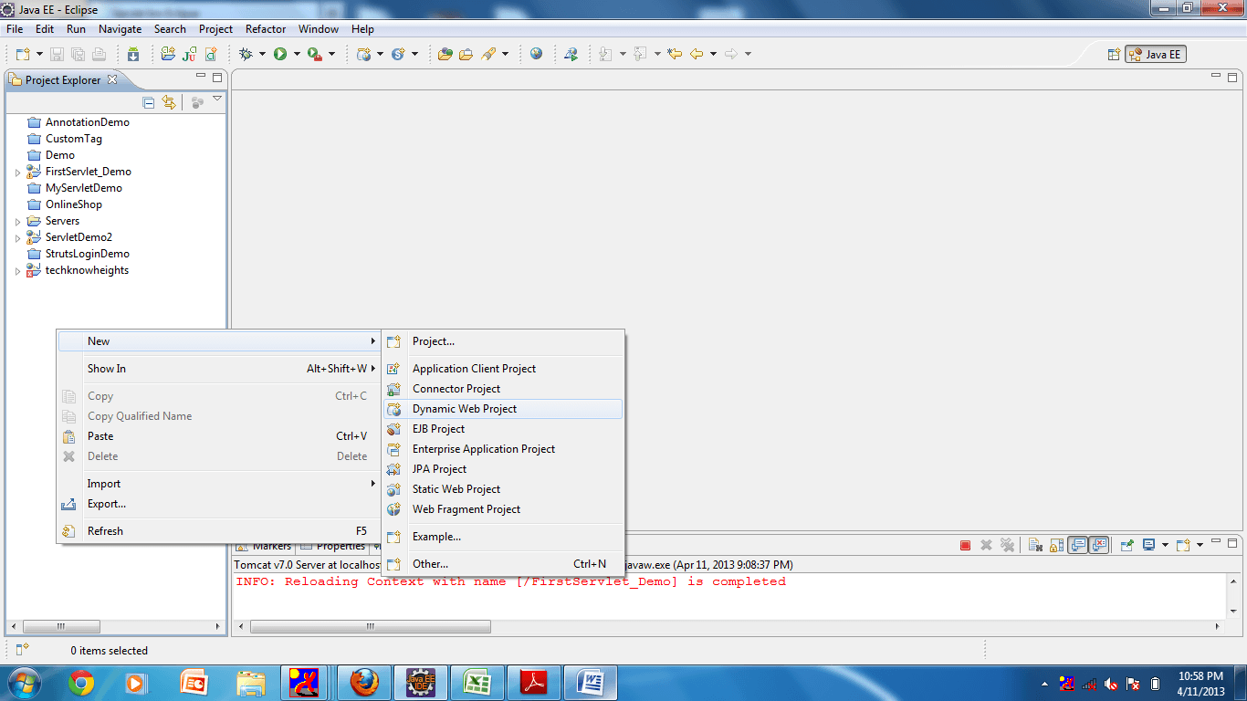 Servlet select dynamic